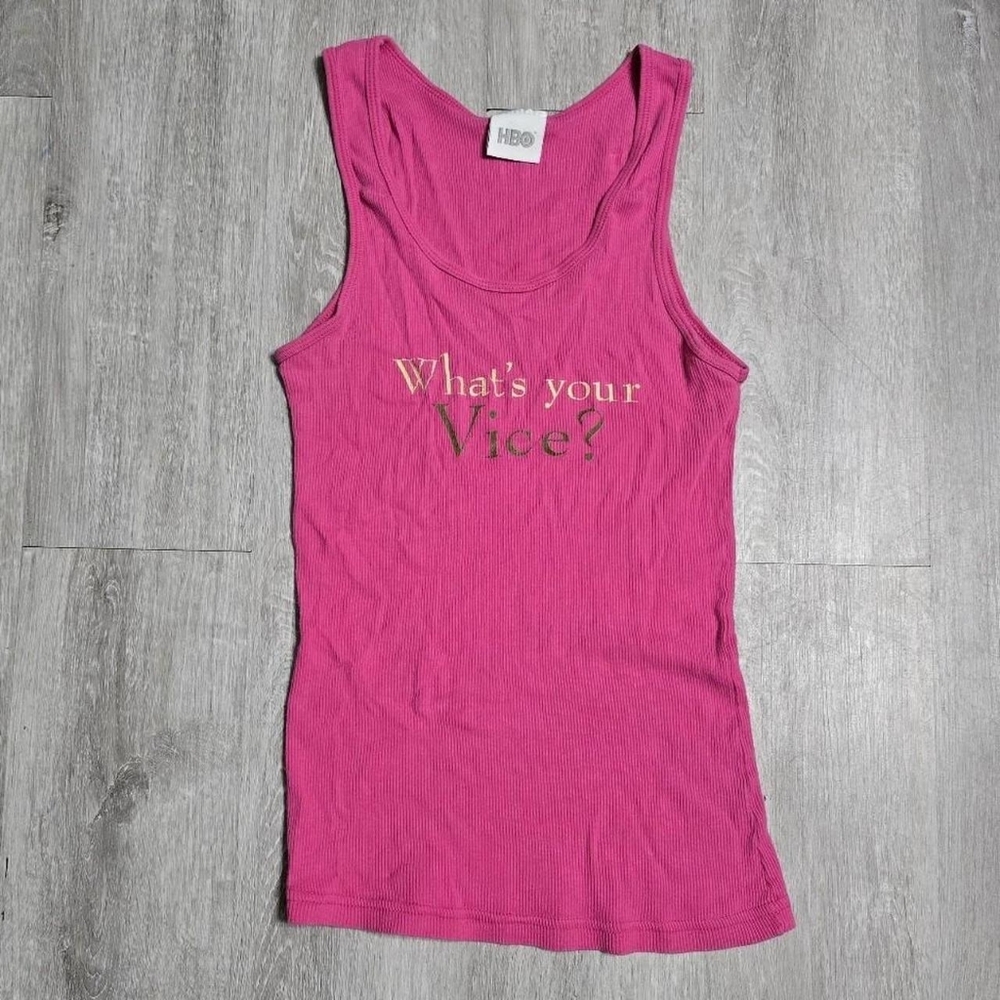 Y2K 2007 HBO "What's Your Vice?" Pink Tank Top Large